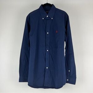 Ralph Lauren Blue Casual Button Down Shirt with Logo